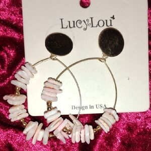 Pink and Gold Hoop Earrings